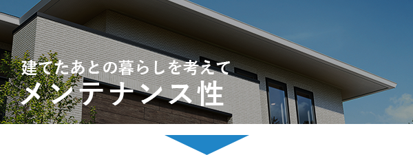 建てたあとの暮らしを考えてメンテナンス性